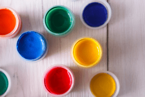 Illustration showing the different colors of breastfed baby stools.